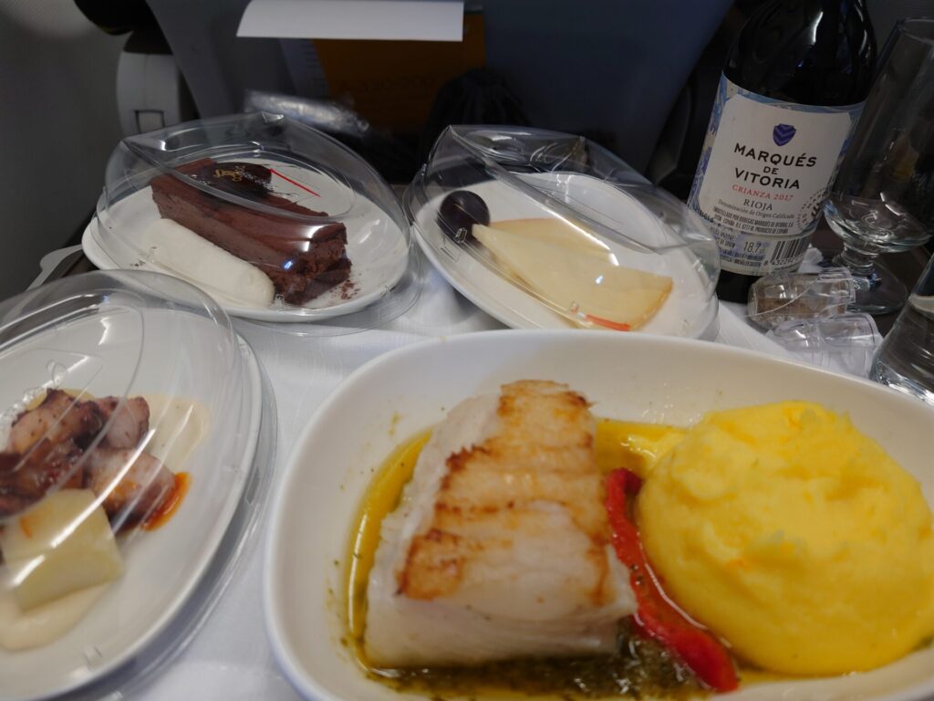 イベリア航空ビジネスクラスの食事