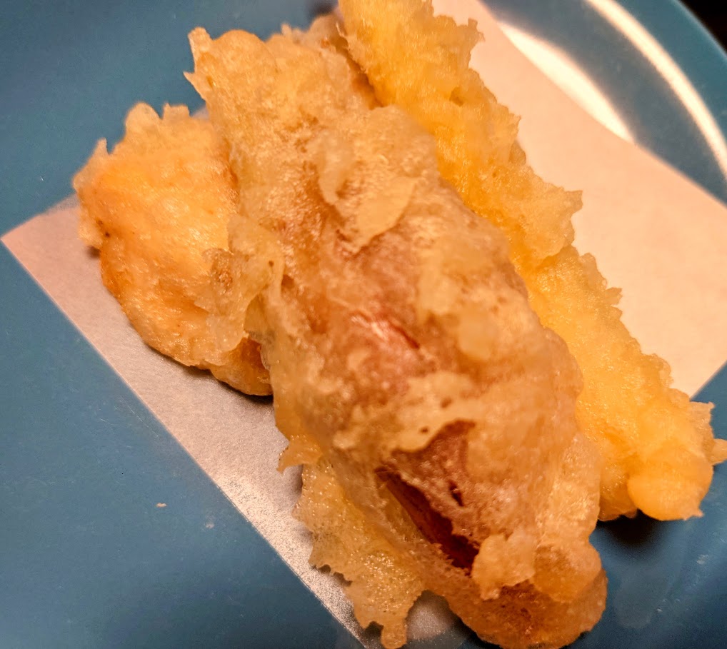 峡雲荘の夕食　魚のフライ